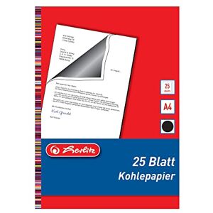 Herlitz Kohlepapier, Durchschlagpapier, Format A4, 25 Blatt, schwarz, für Schreibmaschinendurchschläge Herlitz Kohlepapier, Durchschlagpapier, Format A4, 25 Blatt, schwarz, für Schreibmaschinendurchschläge