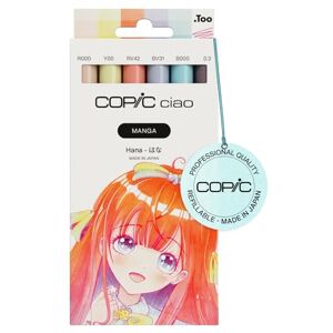 Copic Ciao MANGA Set Hana, Marker Set mit 5 sanften Pastelltönen inkl. 1 Multiliner 0,3 mm in Pink, Twin Marker mit einer mittelbreiten und einer Brush Spitze Copic Ciao MANGA Set Hana, Marker Set mit 5 sanften Pastelltönen inkl. 1 Multiliner 0,3 mm in Pink, Twin Marker mit einer mittelbreiten und einer Brush Spitze