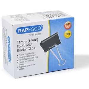 Rapesco FBC410B1 41mm Foldback Klammern, Schwarz, 10 Stück Rapesco FBC410B1 41mm Foldback Klammern, Schwarz, 10 Stück