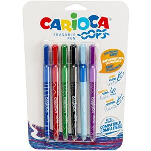 CARIOCA OOPS radierbare Stifte, 6er-Blister, verschiedene, Spitze Ø 0,7 mm, ergonomischer dreieckiger Griff, doppelter Radierer, thermosensitive Tinte, kompatibel mit Nachfüllungen (6 Stifte) CARIOCA OOPS radierbare Stifte, 6er-Blister, verschiedene, Spitze Ø 0,7 mm, ergonomischer dreieckiger Griff, doppelter Radierer, thermosensitive Tinte, kompatibel mit Nachfüllungen (6 Stifte)