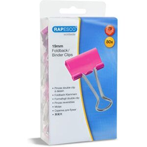 Rapesco 1491 19mm Foldback Klammern, Fuchsia, 80 Stück Rapesco 1491 19mm Foldback Klammern, Fuchsia, 80 Stück