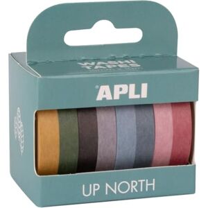 APLI Washi Tape, dekoratives Klebeband, zweifarbig, 4 Rollen, 15 mm x 10 m APLI Washi Tape, dekoratives Klebeband, zweifarbig, 4 Rollen, 15 mm x 10 m