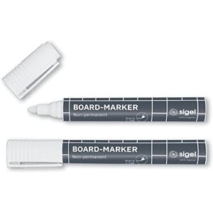 Sigel BA715 weißer Glasboard-/ Kreidemarker, schreibt sofort, abwischbar, Rundspitze 2-3 mm, 2 Stück Sigel BA715 weißer Glasboard-/ Kreidemarker, schreibt sofort, abwischbar, Rundspitze 2-3 mm, 2 Stück