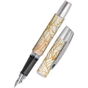 Online Füller Campus Golden Leaves Tinten-Füller mit ergonomischem Griffstück Standard-Tintenpatronen Füllhalter mit hochwertiger Feder Iridiumfeder medium für Schule, Uni, Vielschreiber Online Füller Campus Golden Leaves Tinten-Füller mit ergonomischem Griffstück Standard-Tintenpatronen Füllhalter mit hochwertiger Feder Iridiumfeder medium für Schule, Uni, Vielschreiber