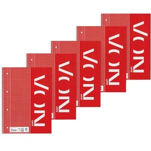 Leitz VON Collegeblock A4 kariert, 5er Pack, Notizblock mit 160 Seiten, 80 Blatt, Ideal für Studenten und Schüler, mit Rand links, 45740001 Leitz VON Collegeblock A4 kariert, 5er Pack, Notizblock mit 160 Seiten, 80 Blatt, Ideal für Studenten und Schüler, mit Rand links, 45740001