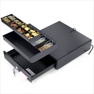 ACROPAQ Kassenschublade Öffnung elektrisch mit RJ11 Anschluss, Kassenlade 33 x 33 cm, Unterbau geeignet Kasse, Cash Register, Bargeldkasse Schwarz ACROPAQ Kassenschublade Öffnung elektrisch mit RJ11 Anschluss, Kassenlade 33 x 33 cm, Unterbau geeignet Kasse, Cash Register, Bargeldkasse Schwarz