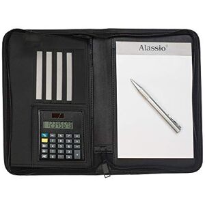 ALASSIO 30144 Schreibmappe CORNIGLIA im DIN A5 Format, Businessmappe aus Lederimitat, Dokumentenmappe in schwarz, Mappe ca. 24 x 18 x 3,5 cm, mit Taschenrechner ALASSIO 30144 Schreibmappe CORNIGLIA im DIN A5 Format, Businessmappe aus Lederimitat, Dokumentenmappe in schwarz, Mappe ca. 24 x 18 x 3,5 cm, mit Taschenrechner