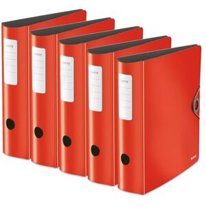 Leitz Qualitäts-Ordner 180° Active Solid, A4, 5er Pack, Breit, Abgerundeter Rücken, 8,2 cm breit, Gummibandverschluss, Leichtes Polyfoam, Plastik-Ordner, WOW Serie, Rot, 10471020 Leitz Qualitäts-Ordner 180° Active Solid, A4, 5er Pack, Breit, Abgerundeter Rücken, 8,2 cm breit, Gummibandverschluss, Leichtes Polyfoam, Plastik-Ordner, WOW Serie, Rot, 10471020