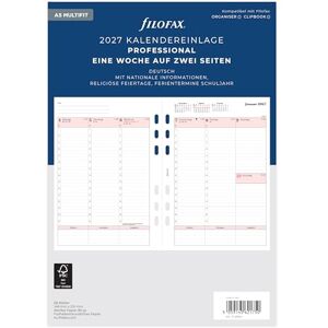 Filofax Kalendereinlage A5 Professional 1 Woche auf 2 Seiten deutsch 2027 Filofax Kalendereinlage A5 Professional 1 Woche auf 2 Seiten deutsch 2027