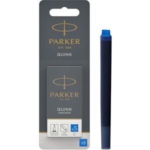Parker Tintenpatronen für Füller lange Patronen auswaschbare blaue QUINK Tinte 5 Stück (Blister-Packung) Parker Tintenpatronen für Füller lange Patronen auswaschbare blaue QUINK Tinte 5 Stück (Blister-Packung)