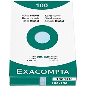 Exacompta 13812X Karteikarten (205q/qm Karton, holzfrei, DIN A6, liniert, ungelocht) 100er Pack blau Exacompta 13812X Karteikarten (205q/qm Karton, holzfrei, DIN A6, liniert, ungelocht) 100er Pack blau