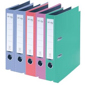 Leitz VON 5er Pack Ordner A4, Karton mit Kunststoffeinband, 50 mm Rückenbreite, Für 350 Blatt, FSC-zertifizierter Karton, Für Schule, Studium & Haushalt, Mehrere Farben, 10561099 Leitz VON 5er Pack Ordner A4, Karton mit Kunststoffeinband, 50 mm Rückenbreite, Für 350 Blatt, FSC-zertifizierter Karton, Für Schule, Studium & Haushalt, Mehrere Farben, 10561099
