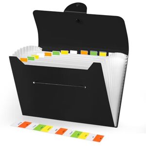 Brencco Dokumentenmappe A4,Mappen Ordnersystem Mit 12 Fächern,Fächermappe Mit Etiketten Document Organizer Schwarz Brencco Dokumentenmappe A4,Mappen Ordnersystem Mit 12 Fächern,Fächermappe Mit Etiketten Document Organizer Schwarz