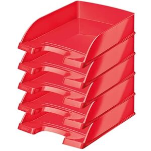 Leitz WOW Briefkorb A4, 5er Pack, Briefablage in Premium-Qualität, Stapelbares Ablagefach als Schreibtisch-Organizer, Ideal für Büro, Home Office & Schule, Rot, 52263023 Leitz WOW Briefkorb A4, 5er Pack, Briefablage in Premium-Qualität, Stapelbares Ablagefach als Schreibtisch-Organizer, Ideal für Büro, Home Office & Schule, Rot, 52263023