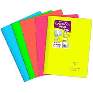 Clairefontaine 376623C Spiralheft Koverbook NEON Umschlag aus PP blickdicht DIN A4, 21x29,7cm 80 Blatt, kariert mit Rand, 1 Stück, farbig sortiert in Neonfarben Clairefontaine 376623C Spiralheft Koverbook NEON Umschlag aus PP blickdicht DIN A4, 21x29,7cm 80 Blatt, kariert mit Rand, 1 Stück, farbig sortiert in Neonfarben