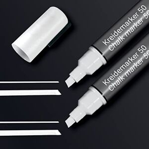 Sigel BA184 Kreidemarker weiß, 2 Stück, Keilspitze 1-5 mm, abwischbar Sigel BA184 Kreidemarker weiß, 2 Stück, Keilspitze 1-5 mm, abwischbar