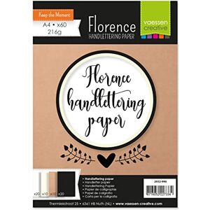 Creative Florence Glattes Handlettering Papier, In den Farben Weiß, Elfenbein, Kraft Braun und Schwarz, 216 g/m², 60 Stück, DIN A4, für Aquarellmalerei, Handlettering, und andere mehr Creative Florence Glattes Handlettering Papier, In den Farben Weiß, Elfenbein, Kraft Braun und Schwarz, 216 g/m², 60 Stück, DIN A4, für Aquarellmalerei, Handlettering, und andere mehr
