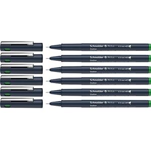 Schneider Pictus Fineliner (Strichstärke 0,3 mm, dokumentenechte Pigmentliner, metallgefasste Spitze, Gehäuse aus 85% recyceltem Kunststoff) 6er Pack, grün Schneider Pictus Fineliner (Strichstärke 0,3 mm, dokumentenechte Pigmentliner, metallgefasste Spitze, Gehäuse aus 85% recyceltem Kunststoff) 6er Pack, grün