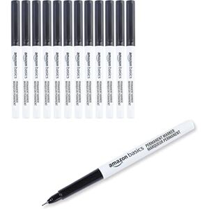 Amazon Basics Ultra Fine Point Permanent Markers, Black, 12-Pack Amazon Basics Ultra Fine Point Permanent Markers, Black, 12-Pack
