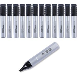 Amazon Basics Permanentmarker, große Keilspitze, schwarz, 12 Stück Amazon Basics Permanentmarker, große Keilspitze, schwarz, 12 Stück