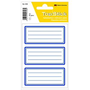 TopStick 1346 Buchetiketten zum Beschriften neutral blauer Rand, 150 Stück, 76 x 35 mm, selbstklebend, liniert, Buchaufkleber für Schule Kinder Mädchen Jungen, blanko Heftetiketten Aufkleber, weiß TopStick 1346 Buchetiketten zum Beschriften neutral blauer Rand, 150 Stück, 76 x 35 mm, selbstklebend, liniert, Buchaufkleber für Schule Kinder Mädchen Jungen, blanko Heftetiketten Aufkleber, weiß