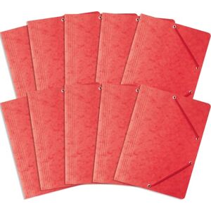 Bantex Einschlagmappe, Sammelmappe mit Gummi A4, Eckspanner, Eckspann-Mappe, Dokumentenmappe für Büro oder Schule, Leichter Ordner für Akten mit 2 Gummizügen, 10 Stück-Packung, ROT, 400087823 Bantex Einschlagmappe, Sammelmappe mit Gummi A4, Eckspanner, Eckspann-Mappe, Dokumentenmappe für Büro oder Schule, Leichter Ordner für Akten mit 2 Gummizügen, 10 Stück-Packung, ROT, 400087823