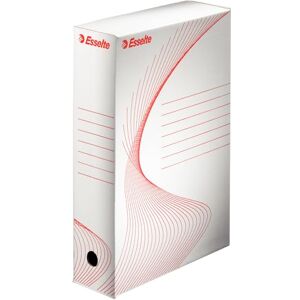 Esselte Standard Archiv-Schachtel, 80 mm Rückenbreite, Aktenkarton A4, Aufbewahrungsbox für bis zu 600 Blätter, Archivbox mit geometrischem Design, Standard Archiv Serie, 25 Stück, Weiß/Rot, 128080 Esselte Standard Archiv-Schachtel, 80 mm Rückenbreite, Aktenkarton A4, Aufbewahrungsbox für bis zu 600 Blätter, Archivbox mit geometrischem Design, Standard Archiv Serie, 25 Stück, Weiß/Rot, 128080