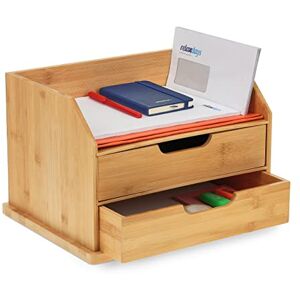 Relaxdays Schreibtisch-Organizer, 2 Schubladen, Büro, Ablage für Briefe & Dokumente, HBT 24 x 36 x 28 cm, Bambus, natur, Farbe Hellbraun Relaxdays Schreibtisch-Organizer, 2 Schubladen, Büro, Ablage für Briefe & Dokumente, HBT 24 x 36 x 28 cm, Bambus, natur, Farbe Hellbraun