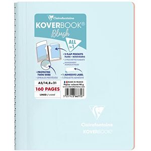 Clairefontaine 366772C Spiralblock Koverbook Blush, DIN A5, 14,8 x 21cm, 80 Blatt, liniert, 1 Stück, Eisblau / Korallenrot Clairefontaine 366772C Spiralblock Koverbook Blush, DIN A5, 14,8 x 21cm, 80 Blatt, liniert, 1 Stück, Eisblau / Korallenrot