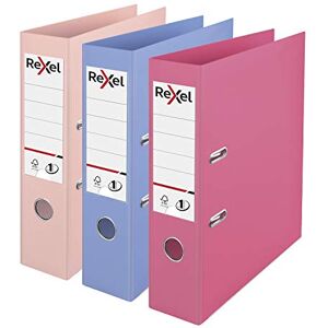 Rexel A4-Aktenordner, Kunststoff, Pastellfarben, 3er-Pack (Rosa, Blau, Pfirsich), patentierter Nr. 1 Power-Mechanismus, FSC-zertifiziert, austauschbare Rückenschilder, Ringbuch, Archivierung und Rexel A4-Aktenordner, Kunststoff, Pastellfarben, 3er-Pack (Rosa, Blau, Pfirsich), patentierter Nr. 1 Power-Mechanismus, FSC-zertifiziert, austauschbare Rückenschilder, Ringbuch, Archivierung und