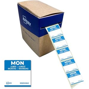 Avery ablösbare Lebensmittel-Tagesetiketten Montag (blau 25 x 25 mm 1000 Aufkleber auf Rolle 5-sprachig HACCP-konform) DLSMONREV-1000 Avery ablösbare Lebensmittel-Tagesetiketten Montag (blau 25 x 25 mm 1000 Aufkleber auf Rolle 5-sprachig HACCP-konform) DLSMONREV-1000