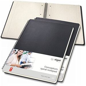 Sigel CO821/3 Premium Spiralblock A4, liniert, schwarz, 80 Blatt, 3er Pack, sehr stabiler Hardcover-Einband, aus nachhaltigem Papier, Conceptum Sigel CO821/3 Premium Spiralblock A4, liniert, schwarz, 80 Blatt, 3er Pack, sehr stabiler Hardcover-Einband, aus nachhaltigem Papier, Conceptum