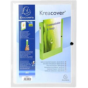 Exacompta 59988E Sammelbox KreaCover 40mm mit Gummizug aus transluzentem Kunststoff mit Klarsichthülle am Vorderdeckel und Druckknopf für DIN A4 Archivbox Heftbox Zeichenbox Sammelmappe transparent Exacompta 59988E Sammelbox KreaCover 40mm mit Gummizug aus transluzentem Kunststoff mit Klarsichthülle am Vorderdeckel und Druckknopf für DIN A4 Archivbox Heftbox Zeichenbox Sammelmappe transparent