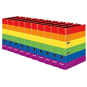 FALKEN Original 10er Pack Motiv-Ordner Harlekin. Made in Germany. 8 cm breit DIN A4 Ringordner Aktenordner Briefordner Rainbow Büroordner Plastikordner Regenbogen Schlitzordner FALKEN Original 10er Pack Motiv-Ordner Harlekin. Made in Germany. 8 cm breit DIN A4 Ringordner Aktenordner Briefordner Rainbow Büroordner Plastikordner Regenbogen Schlitzordner