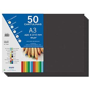 DOHE A3-Karton, schwarz, für Bastelarbeiten und Druck (50 Stück) – 21 x 29,7 cm – 180 g/m² – Büromaterial DOHE A3-Karton, schwarz, für Bastelarbeiten und Druck (50 Stück) – 21 x 29,7 cm – 180 g/m² – Büromaterial