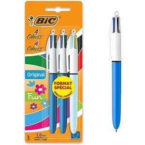 BIC 4 Farben Kugelschreiber Set 4 Colours Original & Fun, 3er Pack, Ideal für das Büro, das Home Office oder die Schule BIC 4 Farben Kugelschreiber Set 4 Colours Original & Fun, 3er Pack, Ideal für das Büro, das Home Office oder die Schule