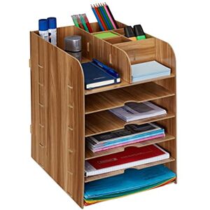 Relaxdays Schreibtisch Organizer mit Dokumentenablage, 12 Fächer, HBT: 34,5 x 25 x 32 cm, Büroorganizer MDF, dunkelbraun Relaxdays Schreibtisch Organizer mit Dokumentenablage, 12 Fächer, HBT: 34,5 x 25 x 32 cm, Büroorganizer MDF, dunkelbraun