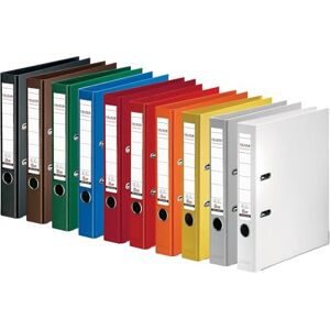 FALKEN Original 10er Pack Chromocolor Premium-Ordner. Made in Germany. Kunststoffbezug außen und innen 5 cm schmal DIN A4 farbig sortiert Ringordner Aktenordner Briefordner FALKEN Original 10er Pack Chromocolor Premium-Ordner. Made in Germany. Kunststoffbezug außen und innen 5 cm schmal DIN A4 farbig sortiert Ringordner Aktenordner Briefordner