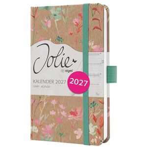Sigel 7J806 Wochenkalender 2027 A6, grün, rosa, Hardcover aus Kraftpapier, Gummiband, Stiftschlaufe, 174 Seiten, vegan, Buchkalender, Terminplaner Taschenkalender Jolie Sigel 7J806 Wochenkalender 2027 A6, grün, rosa, Hardcover aus Kraftpapier, Gummiband, Stiftschlaufe, 174 Seiten, vegan, Buchkalender, Terminplaner Taschenkalender Jolie