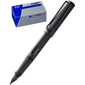 Lamy Set aus 1x safari Füllhalter 017 in umbra Feder für Linkshänder und 1x T10 3er Set Tintenpatronen in original Umkarton Tintenfarbe blau Lamy Set aus 1x safari Füllhalter 017 in umbra Feder für Linkshänder und 1x T10 3er Set Tintenpatronen in original Umkarton Tintenfarbe blau