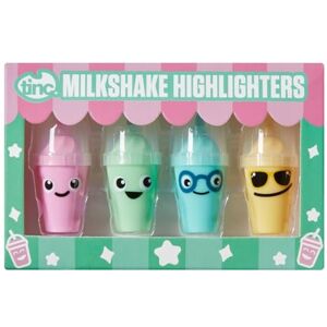 Tinc Milkshake Fantasie Textmarker Set mit Leuchtenden Farben Gelb Grün Blau und Rosa Verspieltes Schreibwaren-Accessoire für Schule und Büro Mehrfarbig 4er Set Tinc Milkshake Fantasie Textmarker Set mit Leuchtenden Farben Gelb Grün Blau und Rosa Verspieltes Schreibwaren-Accessoire für Schule und Büro Mehrfarbig 4er Set