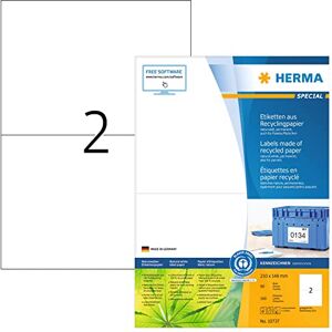Herma 10737 Recycling Etiketten, 80 Blatt, 210 x 148 mm, 2 pro A4 Bogen, 160 Stück, selbstklebend, bedruckbar, matt, blanko Recycling-Papier Klebeetiketten Aufkleber, natur-weiß Herma 10737 Recycling Etiketten, 80 Blatt, 210 x 148 mm, 2 pro A4 Bogen, 160 Stück, selbstklebend, bedruckbar, matt, blanko Recycling-Papier Klebeetiketten Aufkleber, natur-weiß