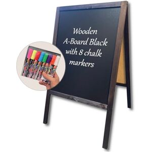 DisplayLager Kundenstopper Kreidetafel, 60 x 100, Holz Gebeizt, inkl. 8 Bunte Kreidestifte (Schwarz, 60 x 100 cm) DisplayLager Kundenstopper Kreidetafel, 60 x 100, Holz Gebeizt, inkl. 8 Bunte Kreidestifte (Schwarz, 60 x 100 cm)