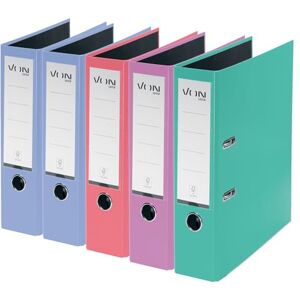 Leitz VON 5er Pack Ordner A4, Karton mit Kunststoffeinband, 80 mm Rückenbreite, Für 600 Blatt, FSC-zertifizierter Karton, Aktenordner, Für Schule, Studium & Zuhause, Mehrere Farben, 10551099 Leitz VON 5er Pack Ordner A4, Karton mit Kunststoffeinband, 80 mm Rückenbreite, Für 600 Blatt, FSC-zertifizierter Karton, Aktenordner, Für Schule, Studium & Zuhause, Mehrere Farben, 10551099