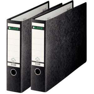 Leitz Qualitäts-Ordner 180° A3 quer, 2er Pack, Schwarz, 80 mm Rücken, A3-Querformat, Einband aus Hartpappe, 10730000 Leitz Qualitäts-Ordner 180° A3 quer, 2er Pack, Schwarz, 80 mm Rücken, A3-Querformat, Einband aus Hartpappe, 10730000