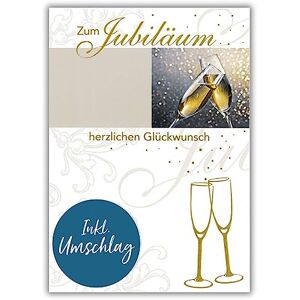 bsb Karte zum Jubiläum Karte Jubiläum mit Sektgläser-Motiv liebevolle Karte zum Dienstjubiläum oder Firmenjubiläum Glückwunschkarte Jubiläum Karte Jubiläum in A4 in 21 x 29,7 cm bsb Karte zum Jubiläum Karte Jubiläum mit Sektgläser-Motiv liebevolle Karte zum Dienstjubiläum oder Firmenjubiläum Glückwunschkarte Jubiläum Karte Jubiläum in A4 in 21 x 29,7 cm