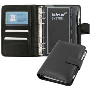 BIND 10111 Systemplaner A6, Organizer aus Nappaleder, Timeplaner in schwarz, Kalendermappe ca. 19 x 14 x 4 cm, Mappe mit Systemeinlage mit Kalender 1 Tag=1 Seite, Systemmappe mit Druckverschluss BIND 10111 Systemplaner A6, Organizer aus Nappaleder, Timeplaner in schwarz, Kalendermappe ca. 19 x 14 x 4 cm, Mappe mit Systemeinlage mit Kalender 1 Tag=1 Seite, Systemmappe mit Druckverschluss