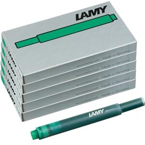 Lamy T10 6er Set Tintenpatronen mit großem Tintenvorrat geeignet für alle Patronenfüllhaltermodelle Inhalt 1,25ml je Patrone 5 Stück pro Päckchen Tintenfarbe grün Lamy T10 6er Set Tintenpatronen mit großem Tintenvorrat geeignet für alle Patronenfüllhaltermodelle Inhalt 1,25ml je Patrone 5 Stück pro Päckchen Tintenfarbe grün