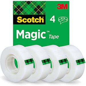 Scotch Magic Tape 4 Rollen, 19 mm × 33 m Unsichtbares Klebeband für allgemeine Zwecke zur Reparatur, Etikettierung und Versiegelung von Dokumenten Scotch Magic Tape 4 Rollen, 19 mm × 33 m Unsichtbares Klebeband für allgemeine Zwecke zur Reparatur, Etikettierung und Versiegelung von Dokumenten