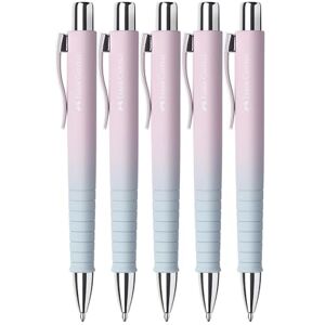 Faber-Castell 205337 Kugelschreiber Poly Ball Blushing Sky, 5 Stück, mit auswechselbarer XB Mine, dokumentenecht Faber-Castell 205337 Kugelschreiber Poly Ball Blushing Sky, 5 Stück, mit auswechselbarer XB Mine, dokumentenecht